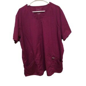 Cherokee Authentic Workwear Scrub Top Size 3X Burgandy